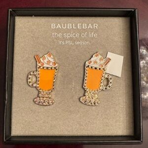 New BaubleBar (PSL) Pumpkin Spice Latte Mug Earrings